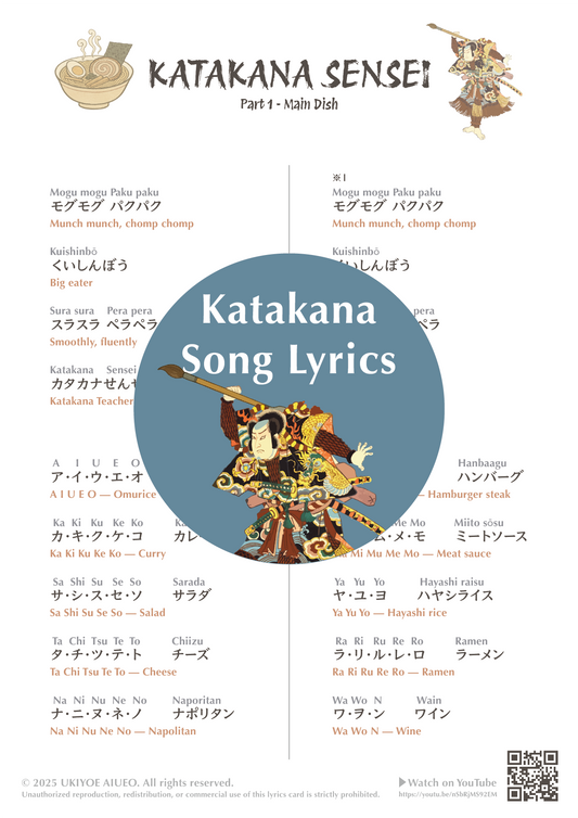 Katakana Song ''KATAKANA SENSEI'' Lyrics PDF